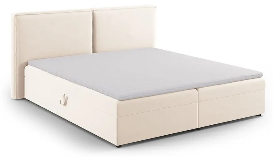 Kremowe łóżko boxspring ze schowkiem 160x200 cm Arendal – Cosmopolitan Design