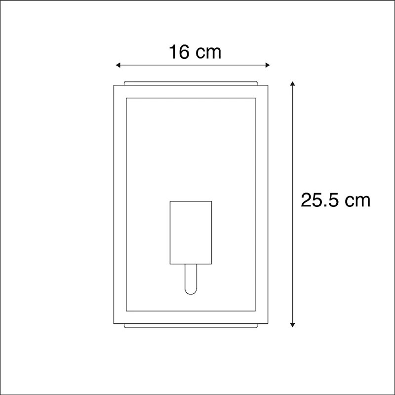 Zewnetrzna Inteligentna lampa ścienna zewnętrzna czarna 25,5 cm z WiFi A60 IP44 - Rotterdam Rustykalny / Vintage Oswietlenie zewnetrzne