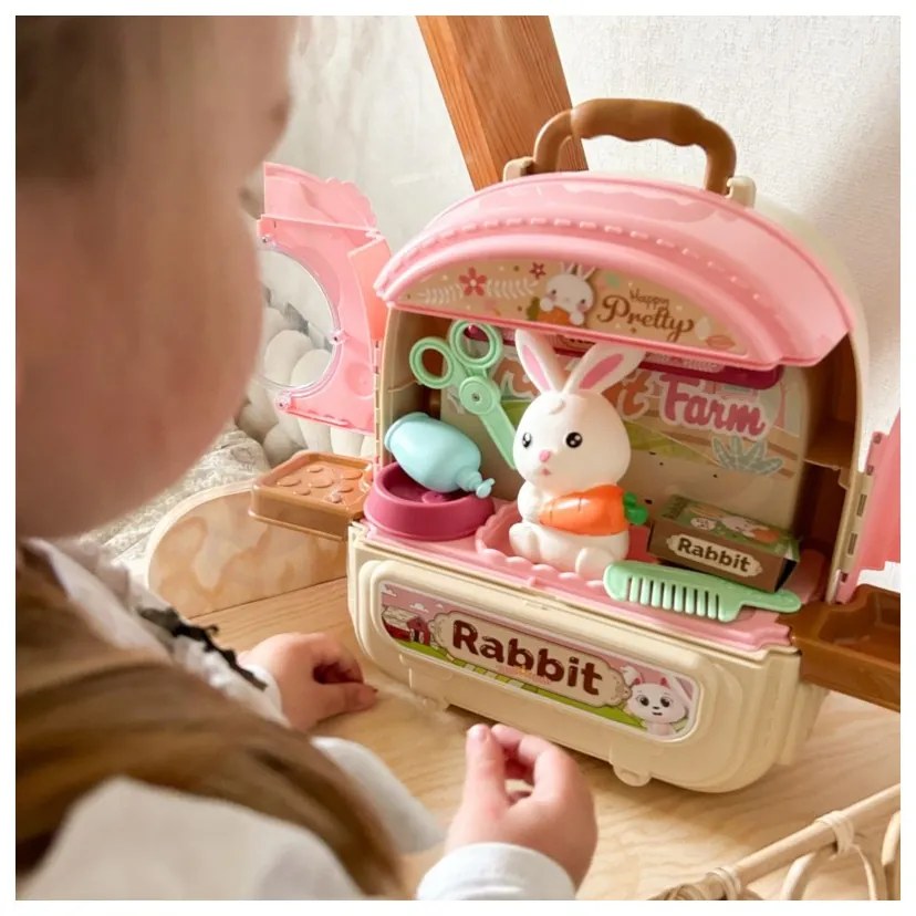 Woopie królik w plecaku 3w1 farma domek ogródek