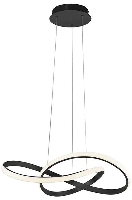 Lampa wisząca czarna 57 cm 3-stopniowy ściemniacz z LED - Viola DueDesignerski Oswietlenie wewnetrzne