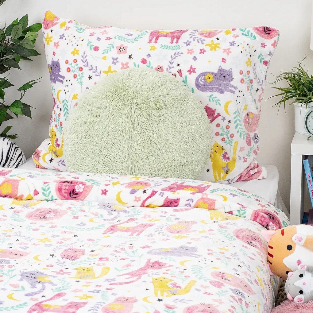 4Home Pościel mikroflanela Playful Paws, 160 x 200 cm, 70 x 80 cm