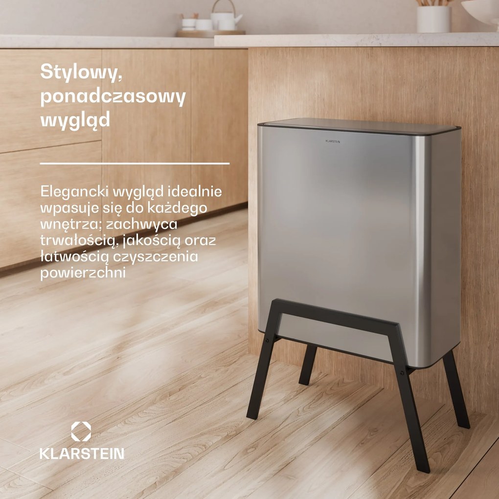 Klarstein Yuma kosz na śmieci, 30 l, kosz wewnętrzny, filtr zapachów, stojak