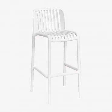 Pack 4 Sztaplowanych Wysokich Stołków Ogrodowych Z Polipropylenu Wendell Lodowata Biel & ↑75 Cm - Sklum