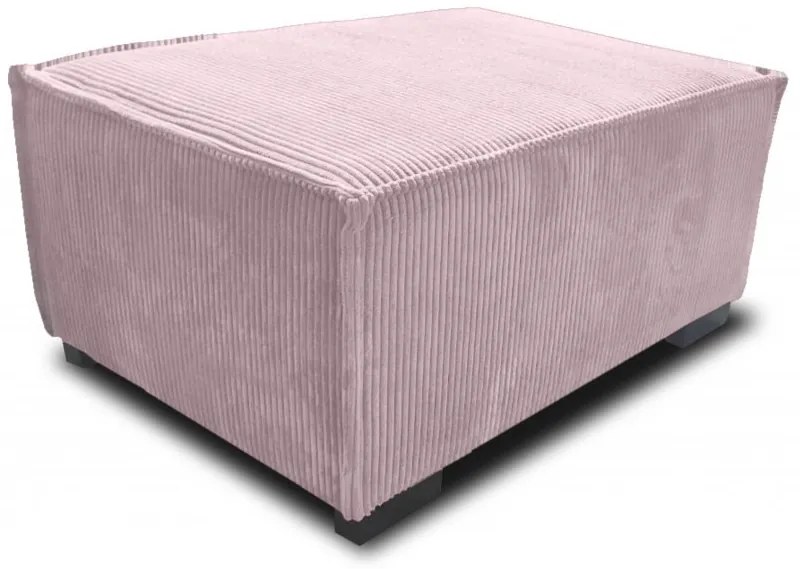 Trzyosobowa sofa z taboretem SMART SET, jasnoróżowa
