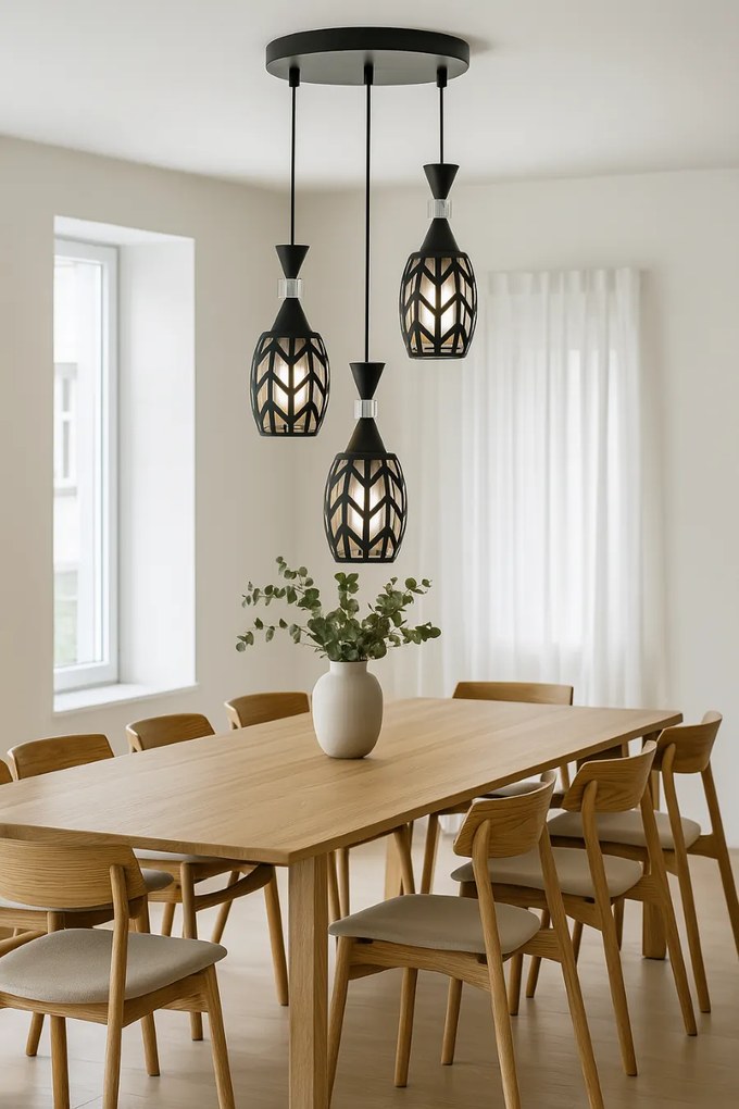 Lampa sufitowa metalowa loft klosz wisząca AT12-3SZ-Black