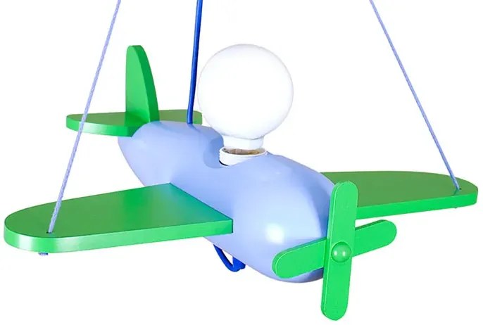 Zielona lampa wisząca dla dzieci samolot - S201-Velori