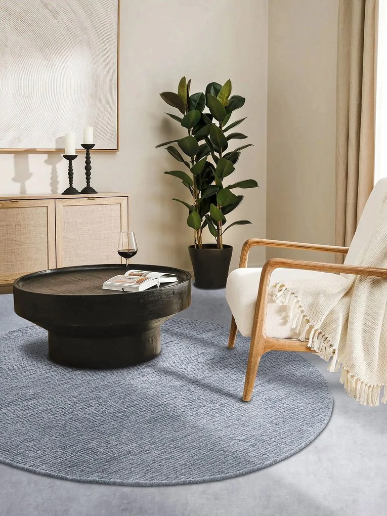 Dywan wełniany Villeroy & Boch szary koło 200 cm x 200 cm