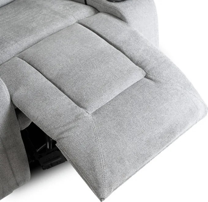 Fotel Masujący BOX 2 Rozkładany z Podnóżkiem Szary Nowoczesny