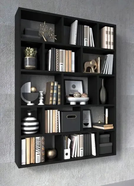 Czarny nowoczesny regał wiszący lub stojący S4-G82