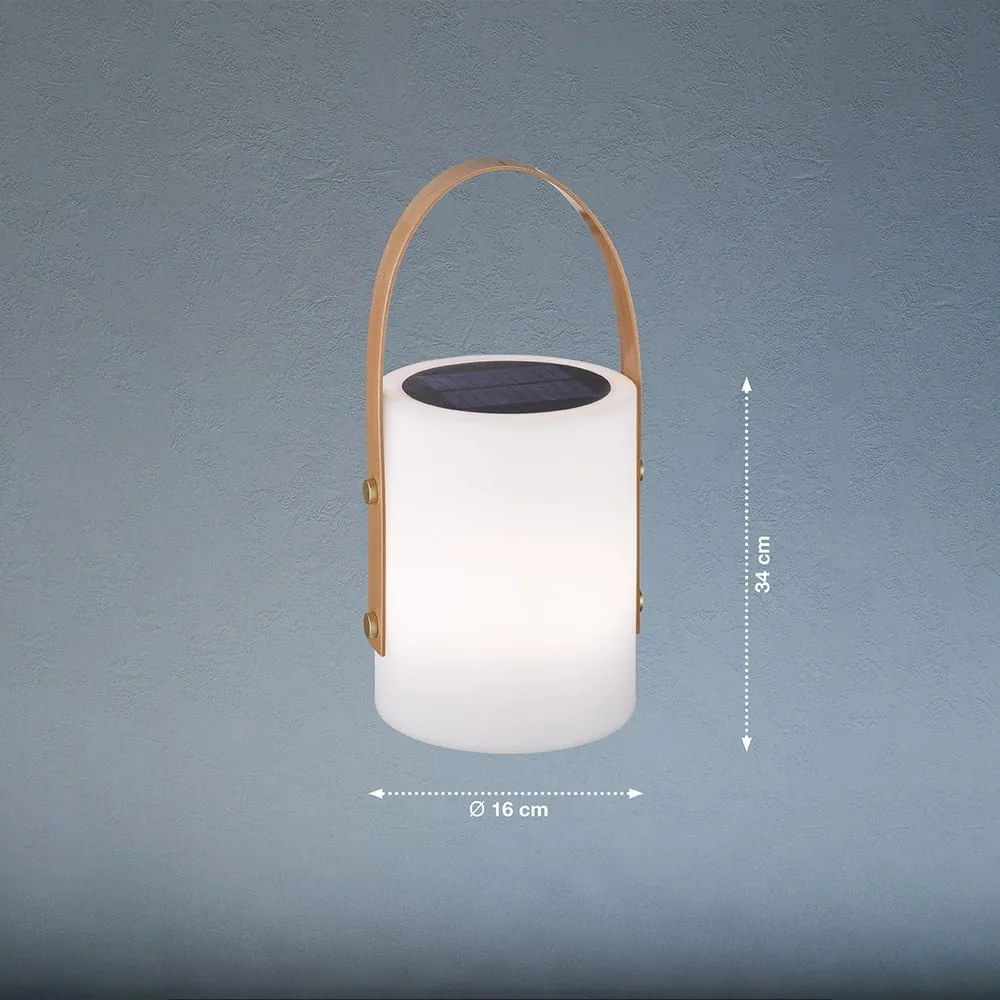 Biało-brązowa lampa stołowa LED (wysokość 34 cm) Bari – Fischer & Honsel