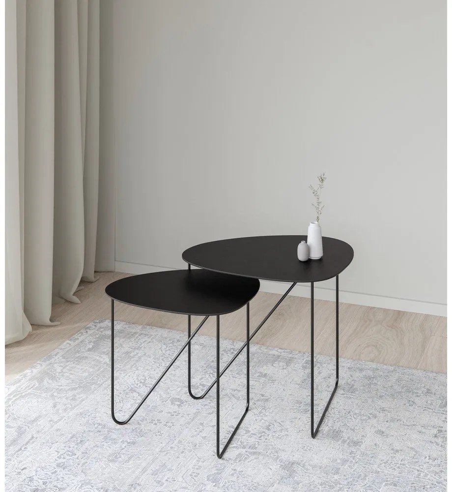 Czarny metalowy stolik 44x50 cm Curve L Bull – LIND DNA