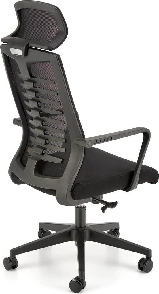 Obrotowe krzesło Fabio z oparciem i zagłówkiem z siatki