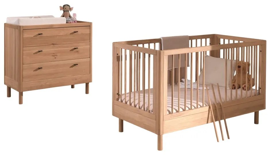 Zestaw mebli dla dzieci z litego drewna dębowego 2 szt. Forrest – Vipack