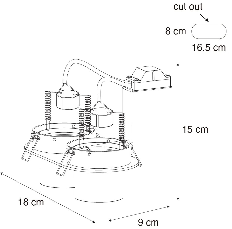 Okrągła oprawa wpuszczana biała GU10 50mm 2-punktowa - Installa