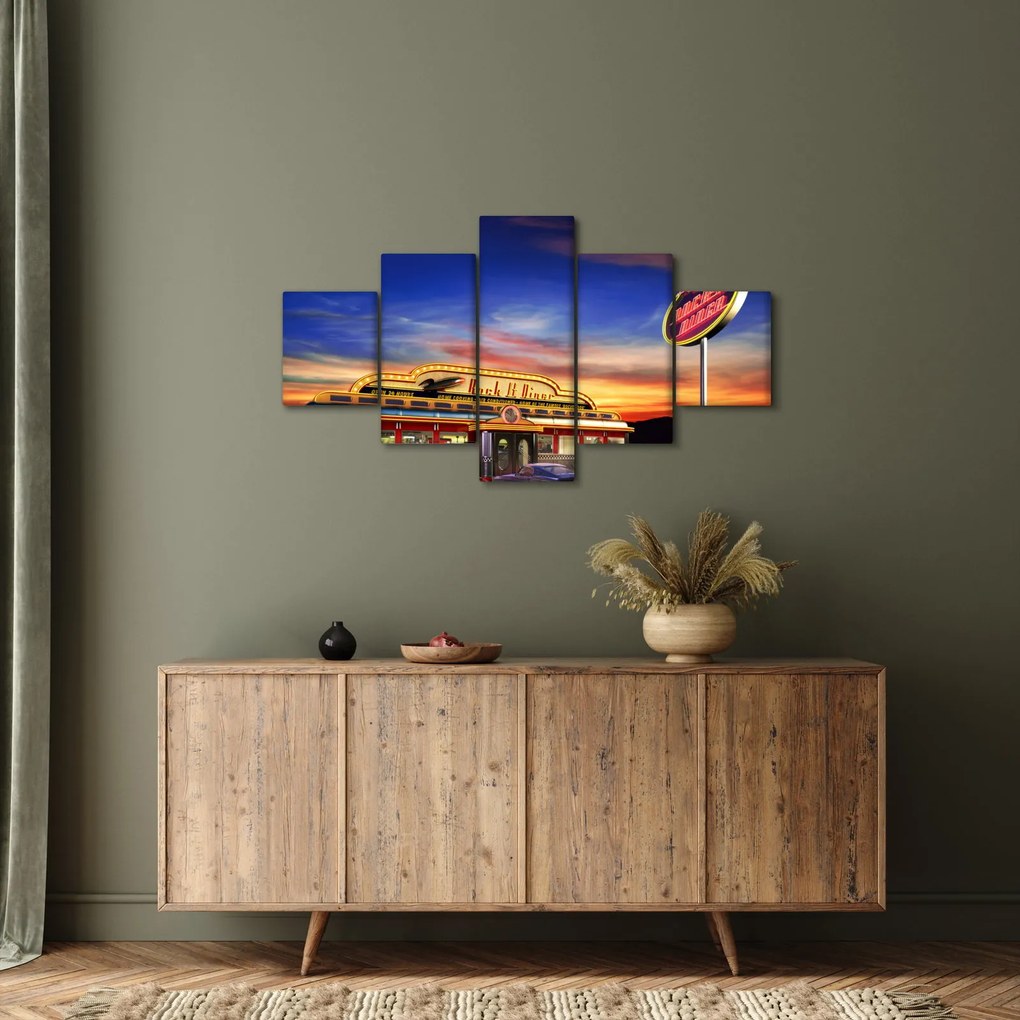 Obraz - Bar wieczorny (125x70 cm)