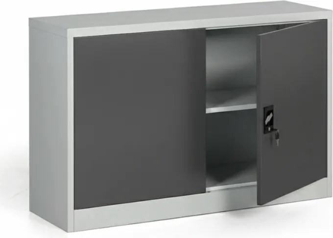 Metalowa szafa, demontowana, 1 półka, 1200 x 800 x 400 mm, ciemnoszara