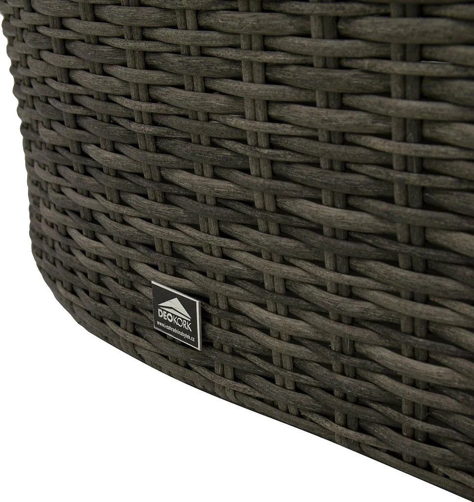 Rattanowy zestaw modułowy BORNEO LUXURY dla 2 osób (szary)