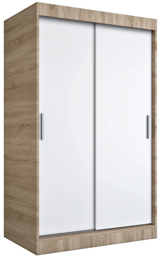 Szafa z przesuwanymi drzwiami dąb sonoma + biały 120 cm G4-C47