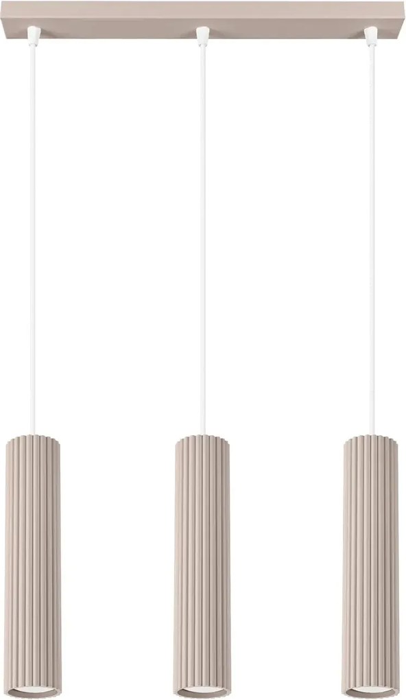 Loftowa potrójna lampa wisząca taupe W8-T29