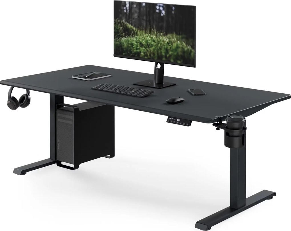 Duże biurko sit-stand do pracy Aria 160×80 cm, antracyt