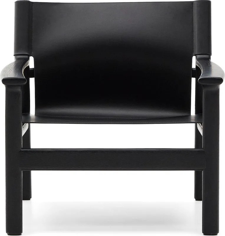 Czarny skórzany fotel Jan – Kave Home