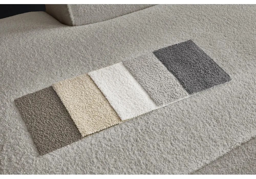Jasnoszary podnóżek modułowy z materiału bouclé Megeve – Bobochic Paris