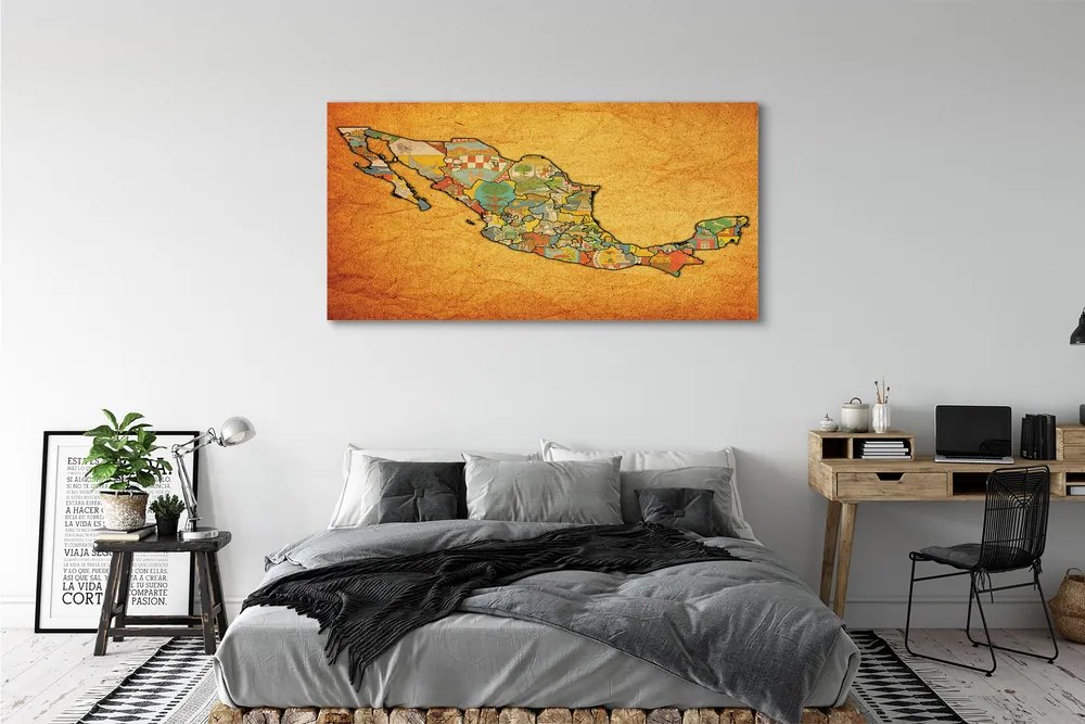 Duży obraz na płótnie Kolorowa Mapa Świata