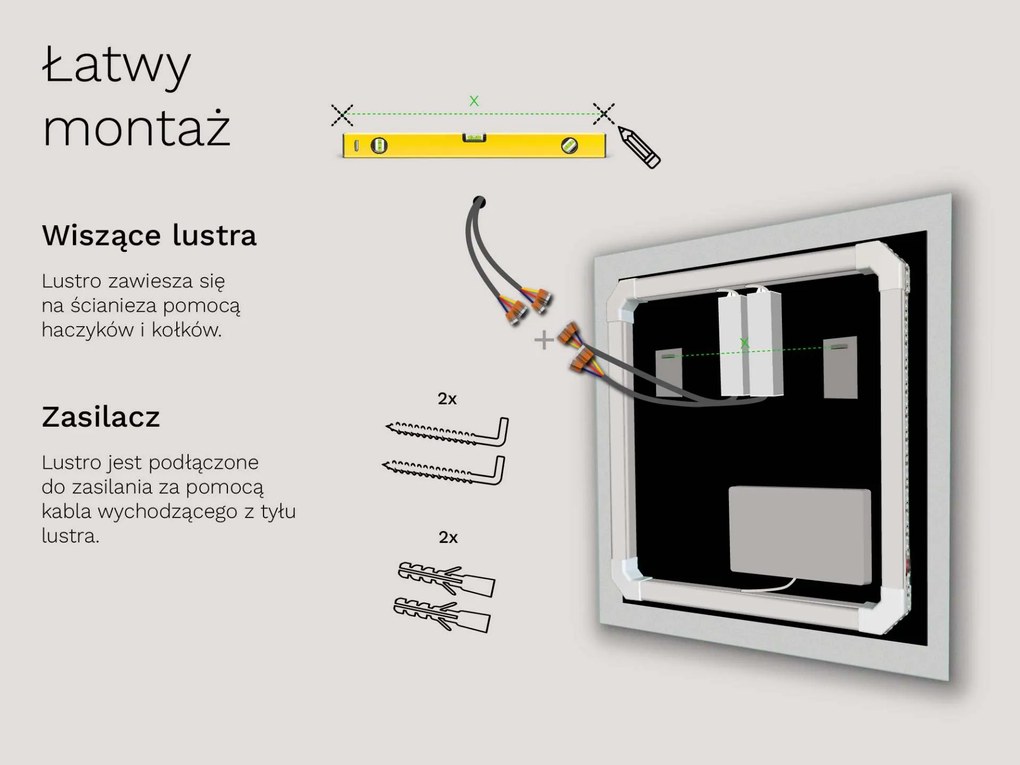 SMART LED lustro do łazienki z oświetleniem M1 + SmartScreen with Google Chromecast