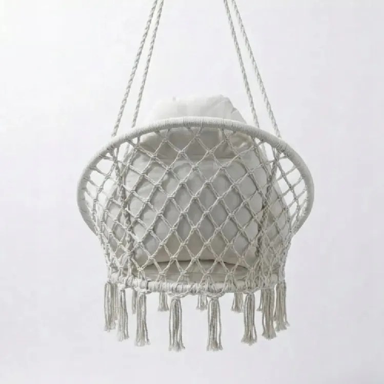 Fotel wiszący Nestio 005, bocianie gniazdo do domu i ogrodu, kolor beżowy