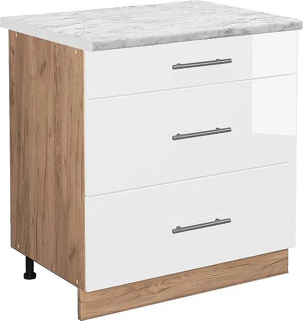 Szafka dolna do kuchni biały wysoki połysk 80x60x82 fame-line