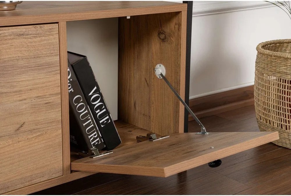 Konsola w dekorze sosny w naturalnym kolorze 29,5x120 cm Solace – Kalune Design