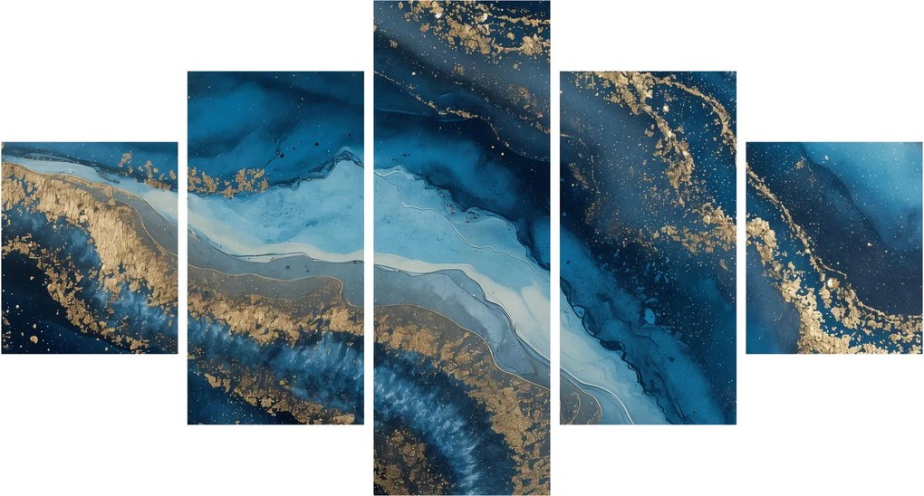 Obraz - Niebieska marmurowa abstrakcja (125x70 cm)