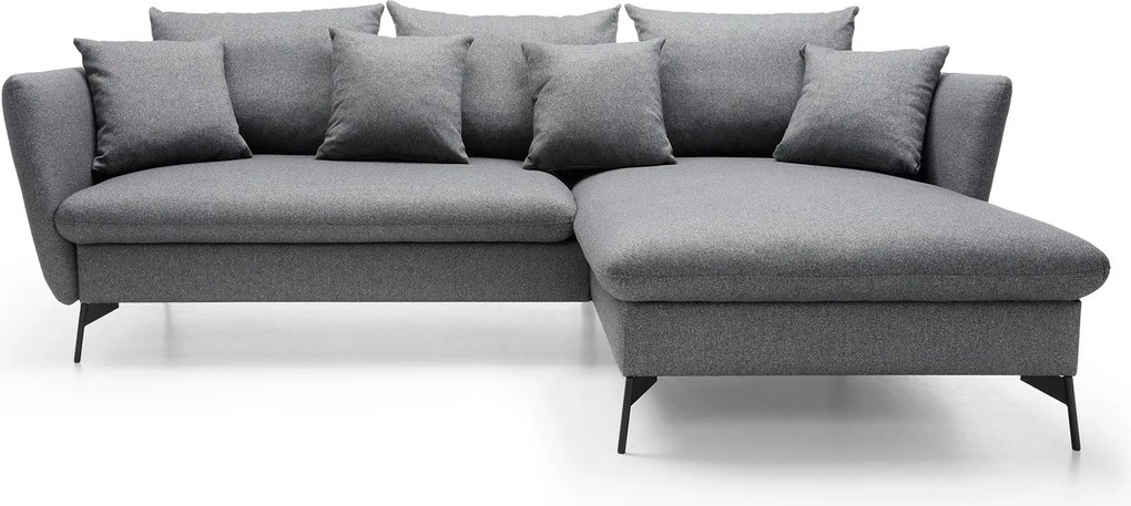 Masseno Narożnik FERRO z funkcją spania i pojemnikiem na pościel Narozniki L, Rozkładana sofa - Grafitowy, SOLID 99