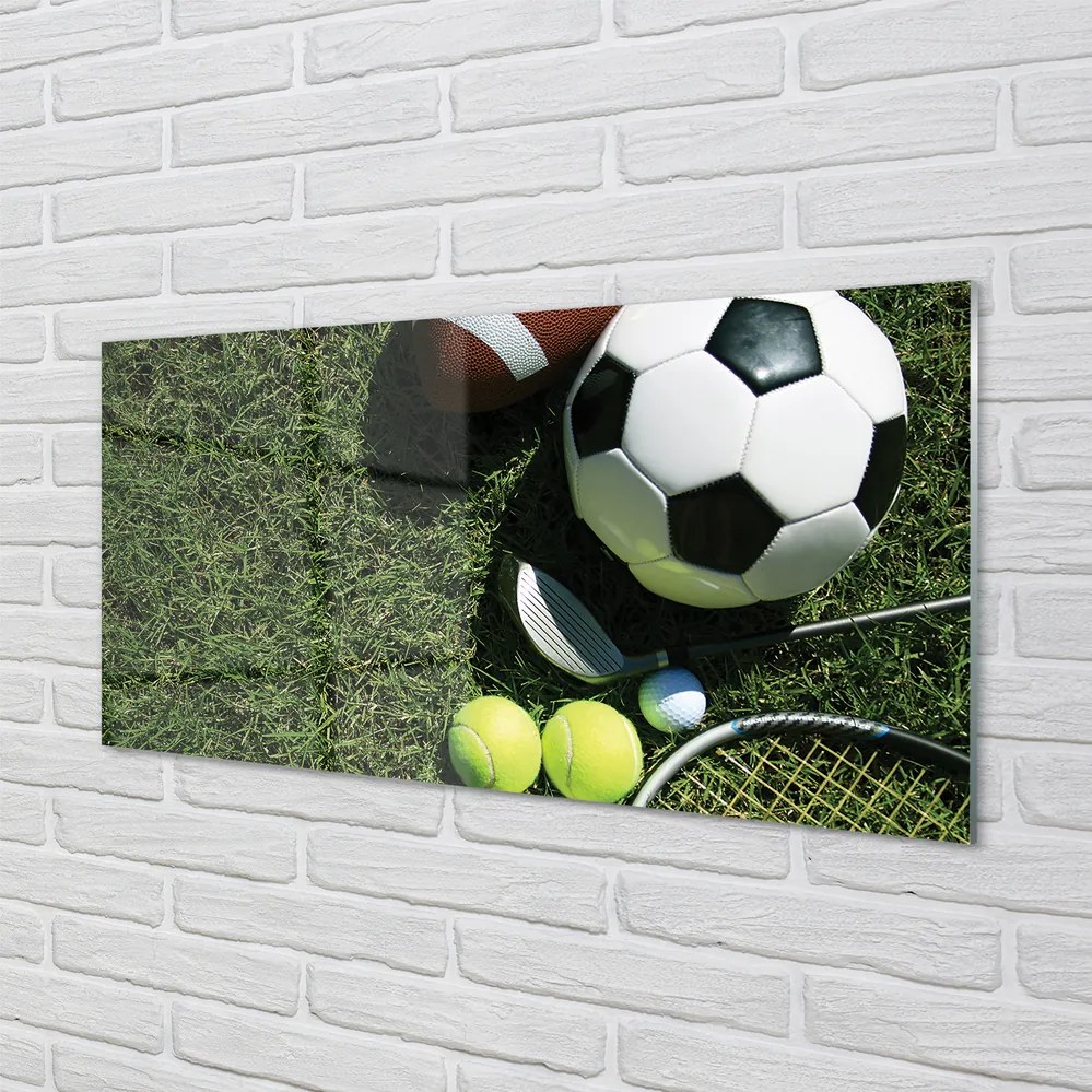 Szklany Panel Sprzęt do Tenisa na Trawie