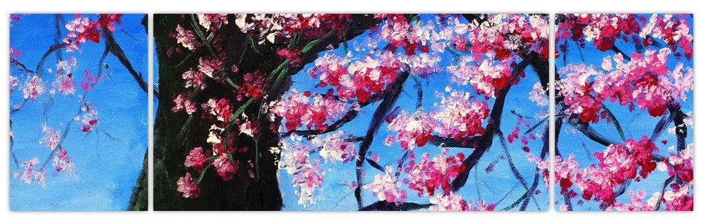 Obraz malowanego kwiatu wiśni (170x50 cm)