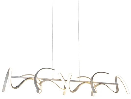 Designerska lampa wisząca srebrna z możliwością ściemniania, w tym LED - KrisscrossDesignerski Oswietlenie wewnetrzne