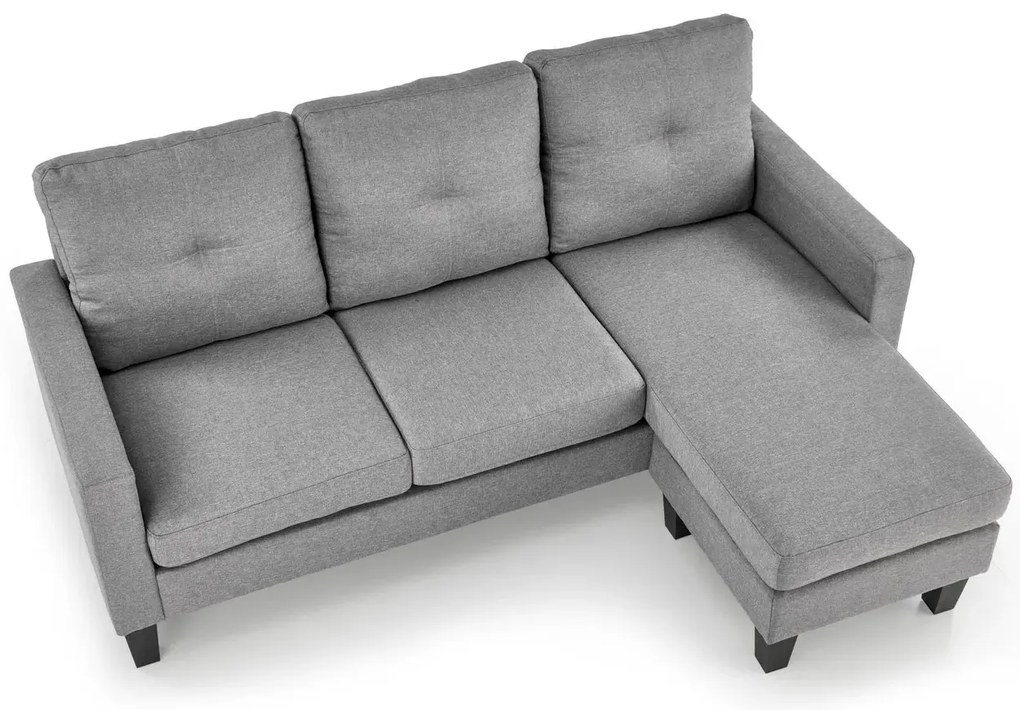 Sofa GERSON szara z podnóżkiem HALMAR