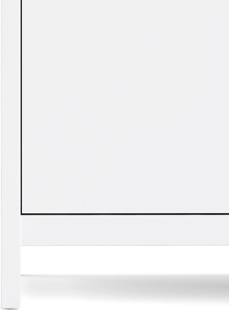 Trzydrzwiowa szafa ubraniowa na nóżkach Madrid 3D biały mat