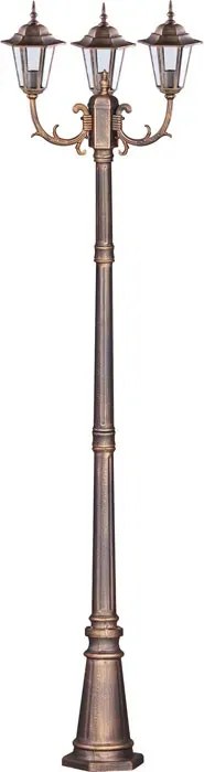 Czarno-złota lampa ogrodowa stojąca potrójna - 4X S325 T7-P17