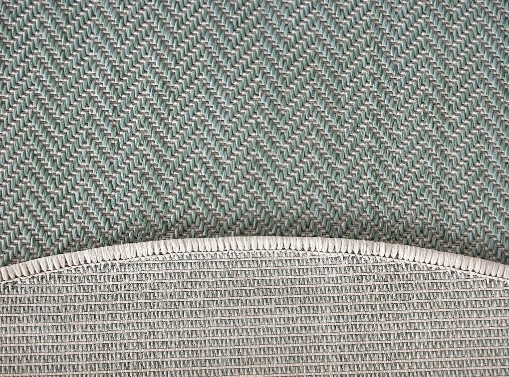 Dywan zewnętrzny Miovani eukaliptusowo zielony 120 cm x 120 cm koło