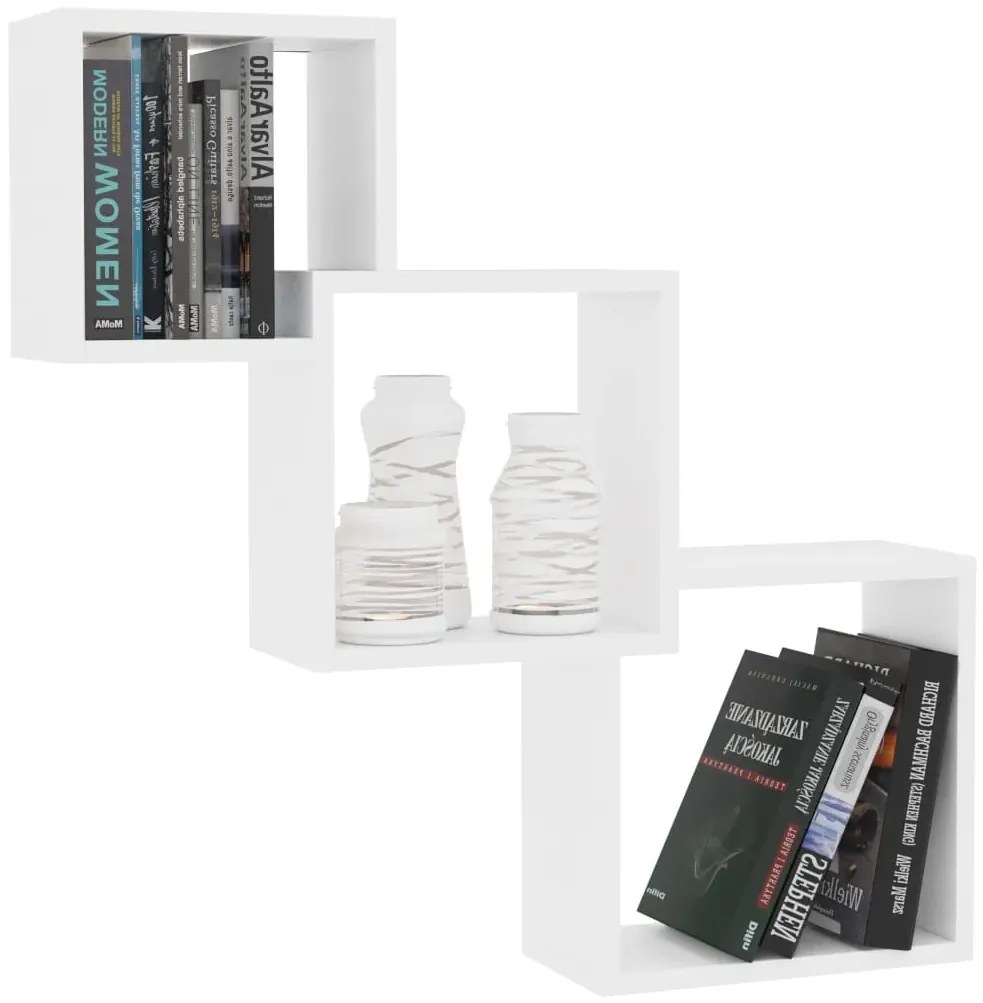 Zestaw białych półek ściennych modułowych N1-R41