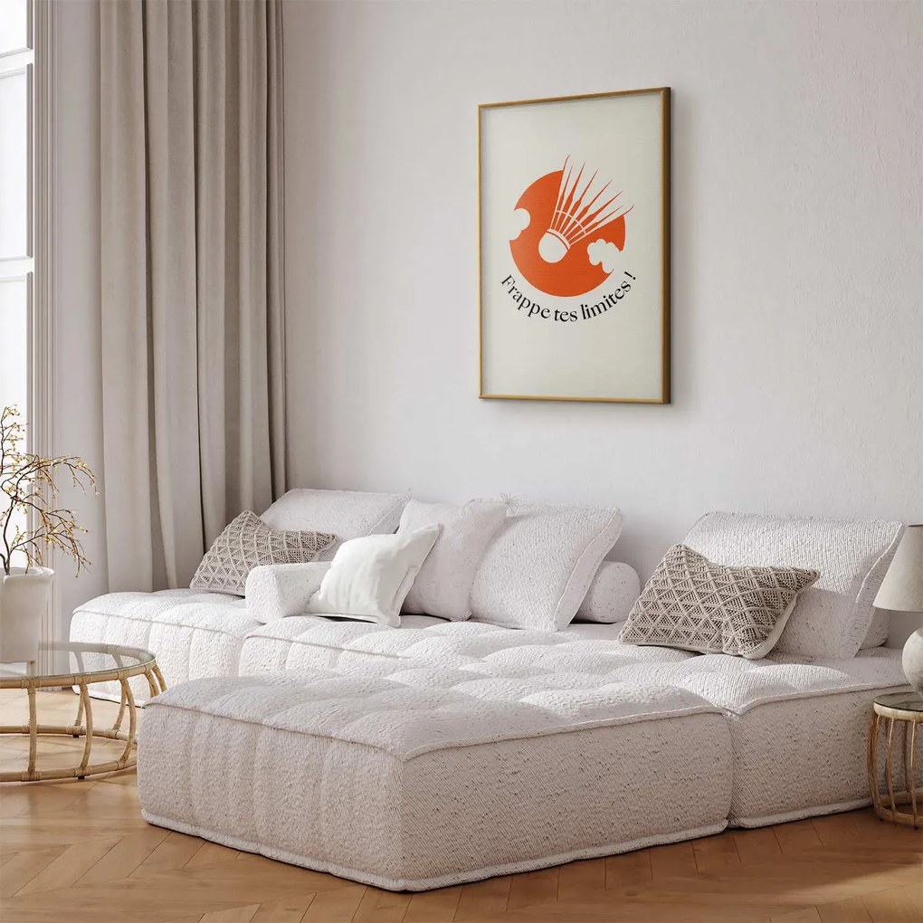 Plakat Lotka na tle pomarańczu 40x60 cm z ramą złotą bez marginesu ARTGEIST B