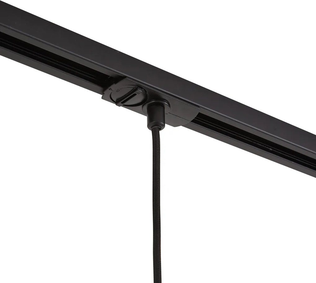 Nowoczesny system szynowy czarny z 3 lampami wiszącymi mosiężnymi i zielonymi 1-fazowy - Iconic Jina