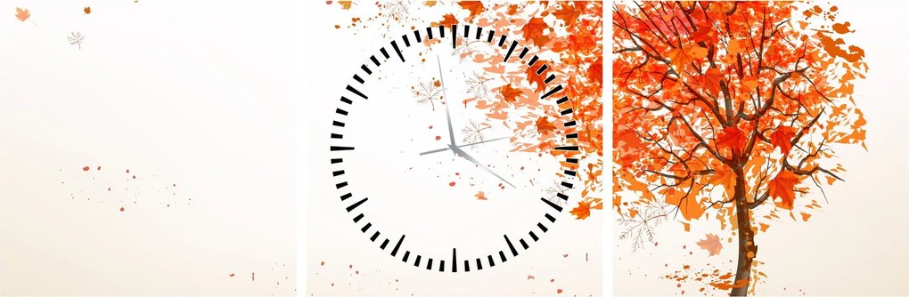 Obraz - Drzewo na wietrze (z zegarem) (90x30 cm)