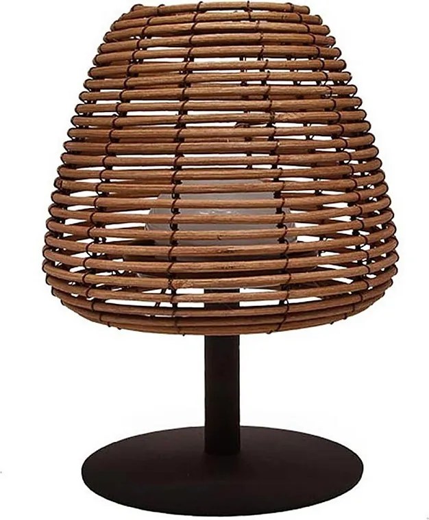Bezprzewodowa lampa stołowa LED STANDY MINI BOHEME 25 cm, klosz z naturalnego rattanu, regulowana intensywność, IP44, czas pracy 8h