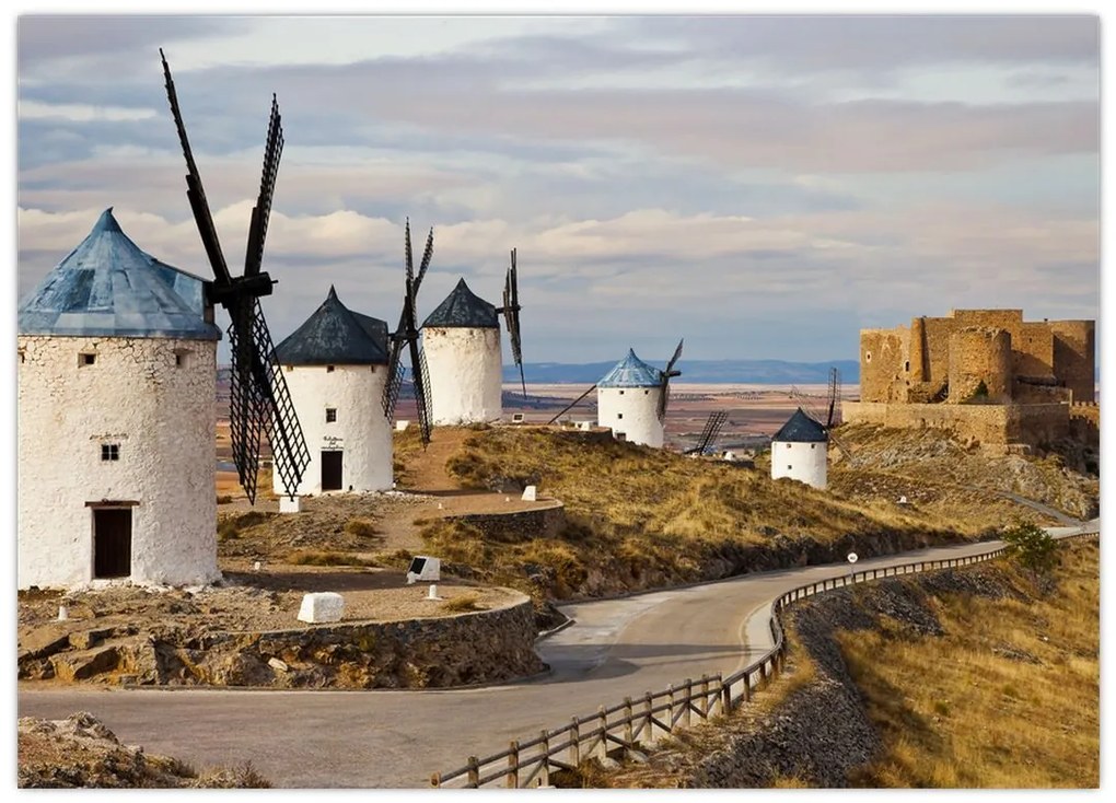 Obraz - Wiatraki Consuegra, Hiszpania (70x50 cm)
