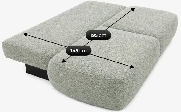 Sofa AVERIO Rozkładana Dwuosobowa Szara Boucle Nowoczesna