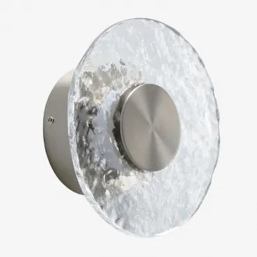 Kinkiet Ścienny Ø20 Cm Led Ze Szkła I Żelaza Lorenzo Szczotkowana Szarość - Sklum