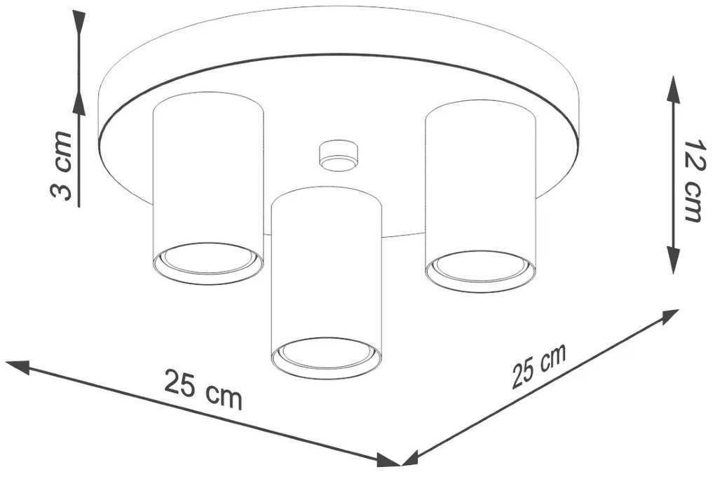 Plafon LAGOS 3P czarny SOLLUX LIGHTING