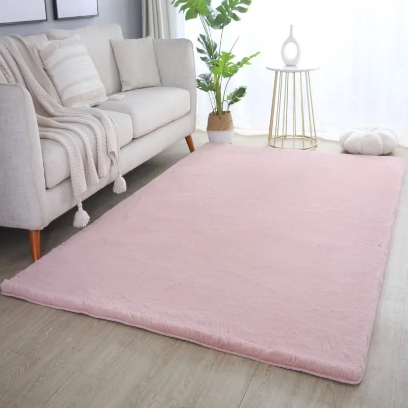 Dywan pluszowy Pouffy pudrowy róż 80 cm x 250 cm